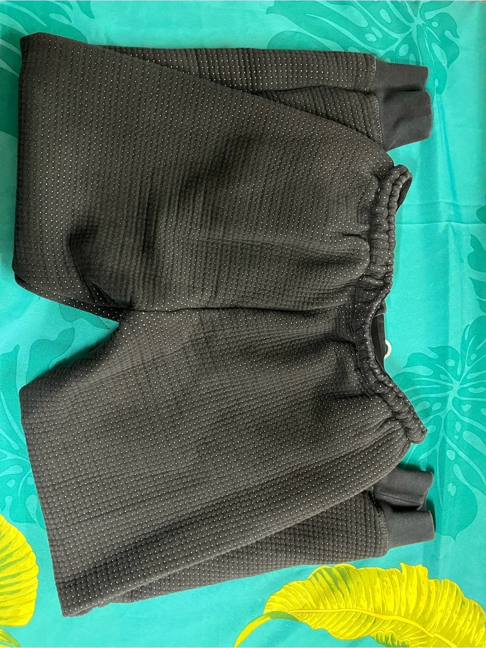 Nike Black Quilted-Texture Kids Joggers with White Swoosh